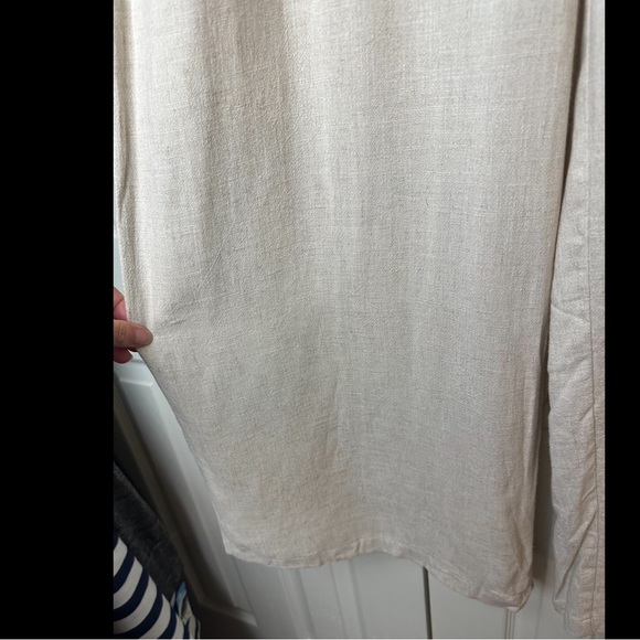 New LONG TALL SALLY Linen Blends Wide Leg Pants Natural Tan Beige High Rise NWT - Picture 4 of 11